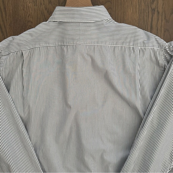 Gitman Brothers Men's Pinstripe Button Down Poplin Shirt White Green 17 1/2 36T - Picture 8 of 8